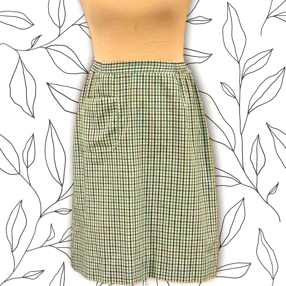 David Brooks Vintage Gingham Skirt Womens 12 Y2K Cottage Granny